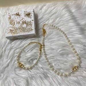 Dior Gold and White Pearl Necklace